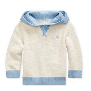 Ralph Lauren Baby Sweater Knit Zip Back Hoodie Jacket